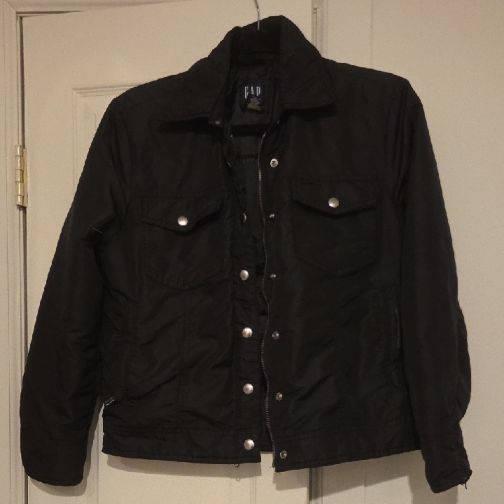 GAP Women's Black Jacket with Silver Buttons